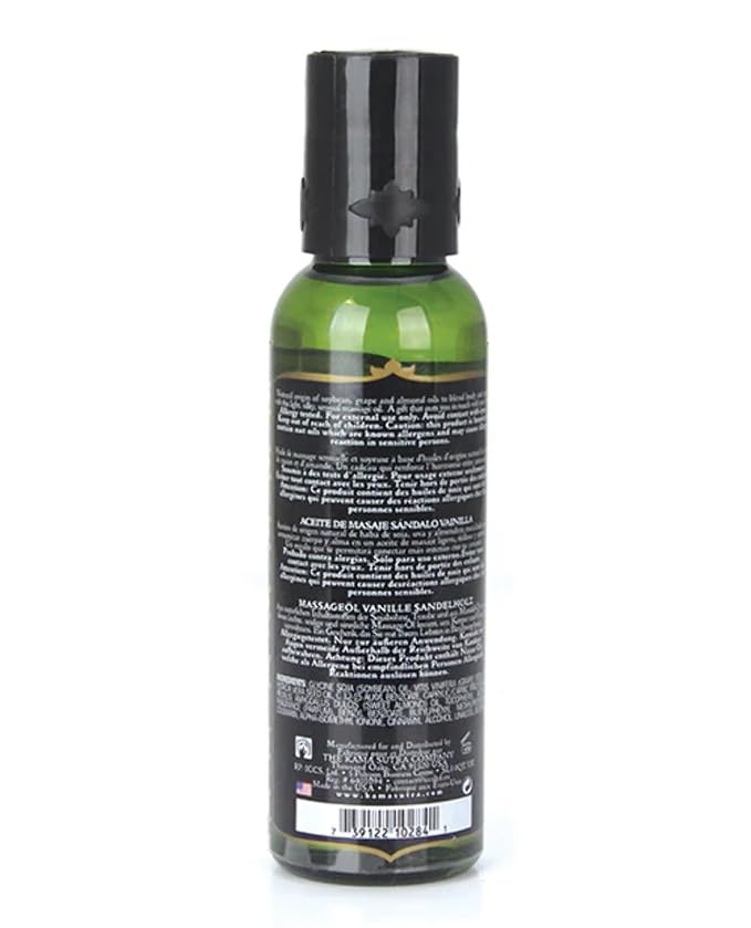 KAMA SUTRA Naturals Massage Oil - Luxurious Natural Scented Oil for Relaxing and Sensual Massages - 2 fl oz/59 ml (Vanilla Sandalwood)