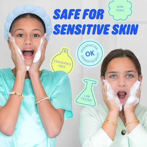 Pipa Skincare Squeaky Clean Foaming Cleanser 3.4 fl oz | Gentle Face Wash for Kids & Teens Ages 8 to 13 | Fragrance-Free, Dermatologist & Pediatrician Approved | Daily Hydrating Facial Cleanser