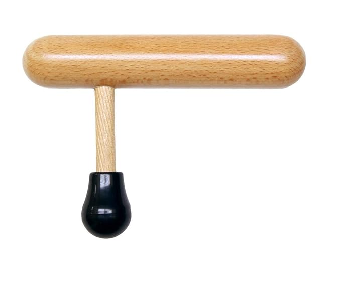 Master Massage Wooden Thumb Saver for Trigger Pt., Deep Tissue T Shape Press Bar Wood