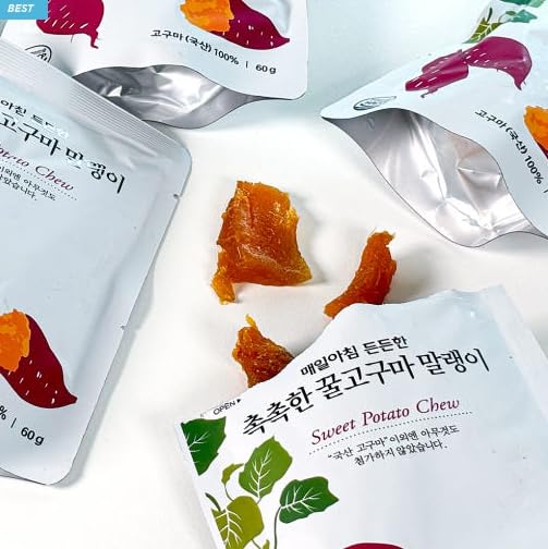 HELLO KFOOD HANWOOL Korean Sweet Potato Snack Variety – 5-Pack, Sticks, Chews & Ready-to-Eat Natural Snack (Sweet Potato Sticks)