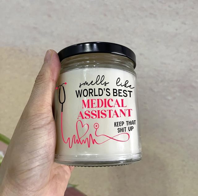 Medical Assistant Candle 9oz - Soy Wax Vanilla Scented Clean Burning, Medical Assistant Gifts for Women, MA Week Appreciation Gift Ideas