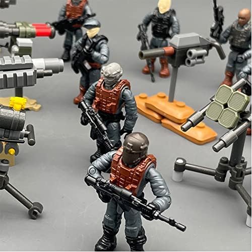 SWAT Mini Military Action Figure with Weapons and Accessories Building Blocks Playset, 8 PCS 1:36 Scale Police Figure, Multiple Movable Joints, Best Gift for Kids 8 9 10