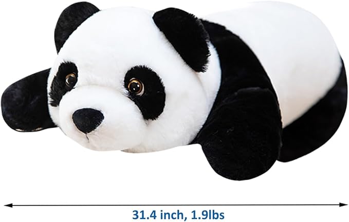 Panda Weighted Stuffed Animals, 1.87lbs Panda Stuffed Animal Cute Weighted Plush Animals Hugging Pillow Toy for Boys Girls Valentine Christmas, 31.4 inch