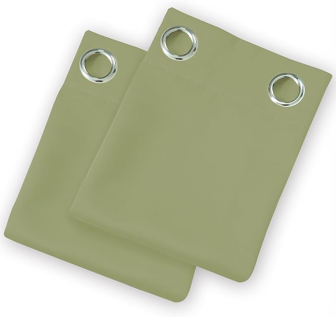 LEMOMO Blackout Curtains 52 x 108 inch/Sage Green Curtains Set of 2 Panels/Thermal Insulated Room Darkening Bedroom Curtains