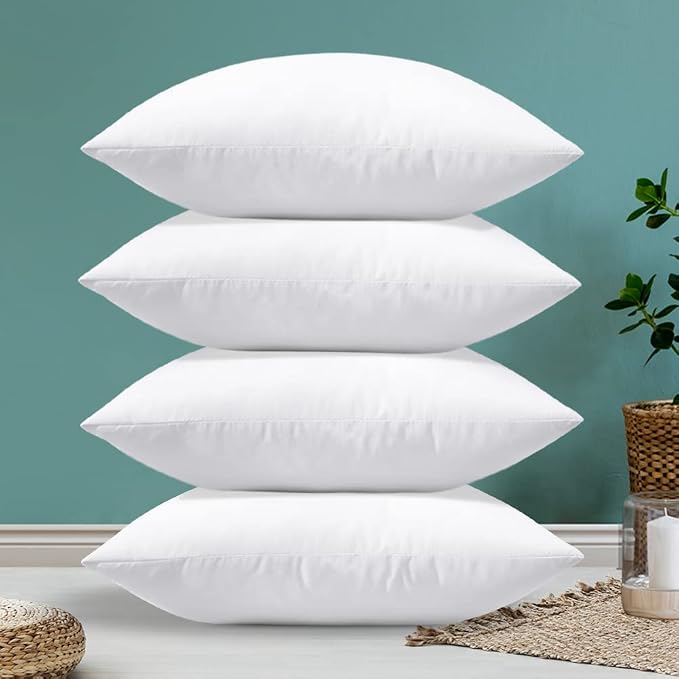 OTOSTAR Pack of 4 Throw Pillow Inserts, 16 x 24 Cushion Inner Soft Fluffy Plump Stuffer Cushion Pads White Decorative Pillow Inserts