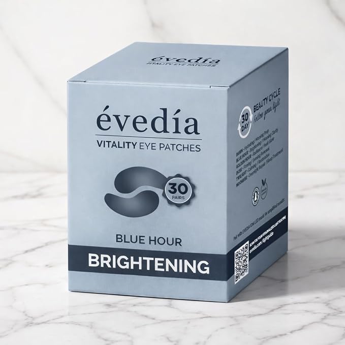 Vitality Eye Patches — Blue Hour — Refresh + De-Puff | Caffeine + Niacinamide Hydrogel Eye Masks | 30 Pairs