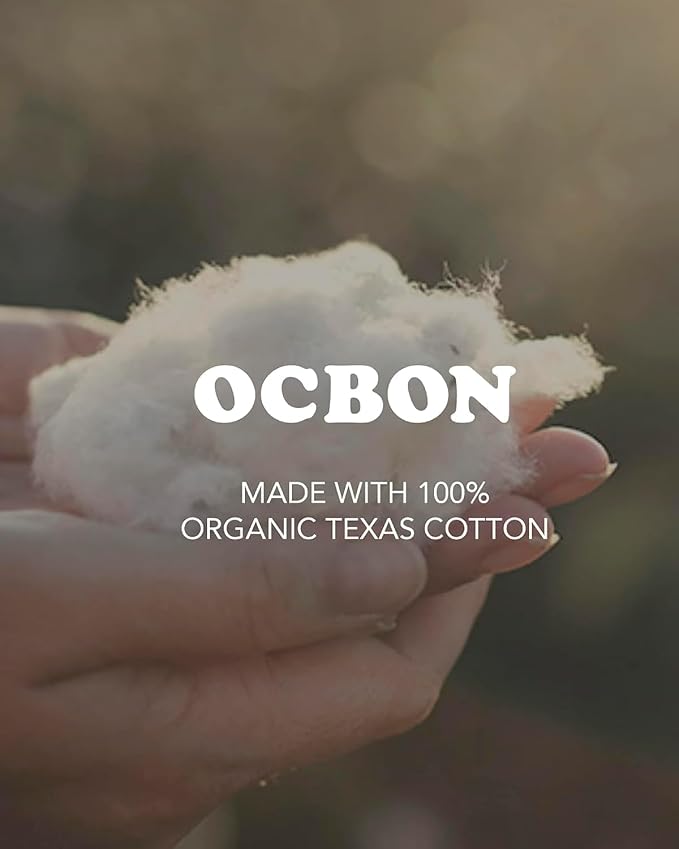 OCBON Ultra Thin Sanitary Pantyliners (Long, 7.1 inch, 36 Counts) - Ultra Thin, Unscented 100% Organic Cotton Panty Liners for Women. Chemical-Free, Extra Soft, Ideal for Sensitive Skin