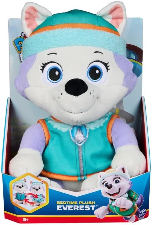 PAW Patrol, Bedtime Plush Everest, 10-Inch Stuffed Animal with Reversible Outfit, Kids Toys for Boys & Girls Ages 3 and Up