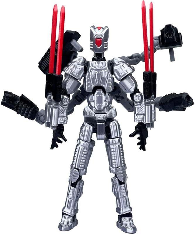 T13 Action Figure Set (Assembly Completed),3D Printed Multi-Jointed, Desktop Decorations for Game Lovers Toys,5.5Inch (Grey)