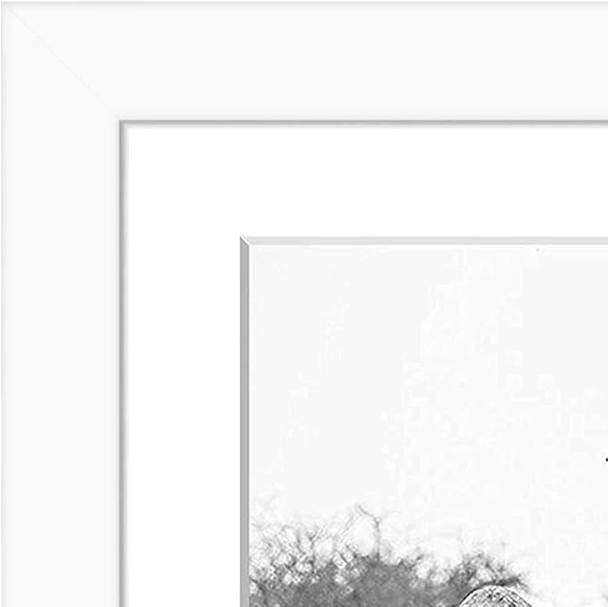 Americanflat 11x11 Picture Frame with Shatter-Resistant Glass - Use as 8x8 Frame with Mat or Display 11x11 Photo Without Mat - Signature Collection - Square Frames for Wall Display - White | Shatter-resistant glass, sawtooth hangers included, use with ...