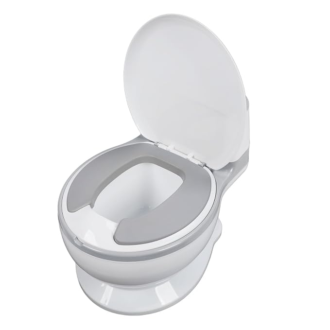 Adjustable Portable Kids Potty Training Seat, Ergonomic and Safe Children's Toilet with Removable Potty Pot, Comfortable Non Slip Design for Home and Travel(Grey)