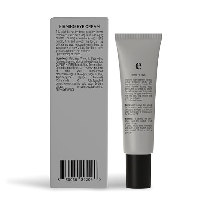 Eliré Firming Eye Cream - Instant Lift and Tightening Treatment - Arginine/Lysine Peptides + Ceramide - Reduces Fine Lines, Wrinkles, Under-Eye Bags - Lightweight, Works Under Makeup - 15ml