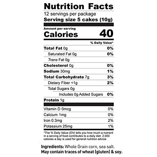 Only Kosher Candy Ultra-Thin Original Wholegrain Corn Cakes Minis with Natural Ingredients, Kosher Certified Non-GMO, and Fat-Free Delicious Snack, Pack of 3