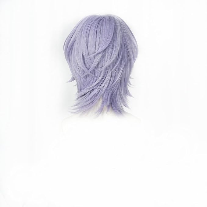 Anime Cosplay Wig Light Purple Men's Short Hair Halloween Party Costume Wigs