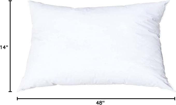 Pillowflex Synthetic Down Pillow Insert 14x48 in - Karate Chop Pillow | Large Rectangle Sham Form, Plush Polyester Cotton Blend, Cloud-Like Comfort, Clump-Resistant Fill, Smooth Elegant Finish