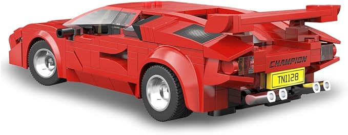 CaDA C51085W Red Shadow Sports Car Building Block Model, 1:20 Scale, 328 Precision Assembled Pieces, Programmable Original High-Performance Supercar Collectible Model