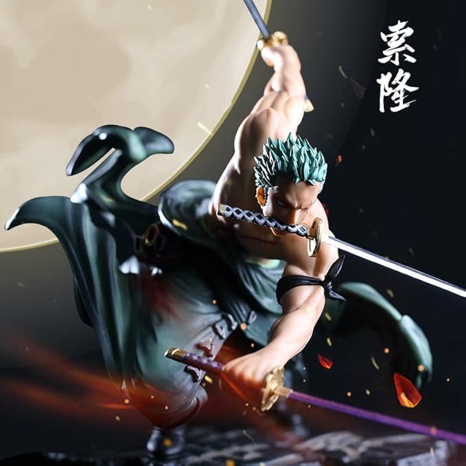 Roronoa Zoro Action Figure, Three Swords Zoro Anime Character Statue 7 inch PVC Collection Model Doll Toy Gift for Girls and Boys