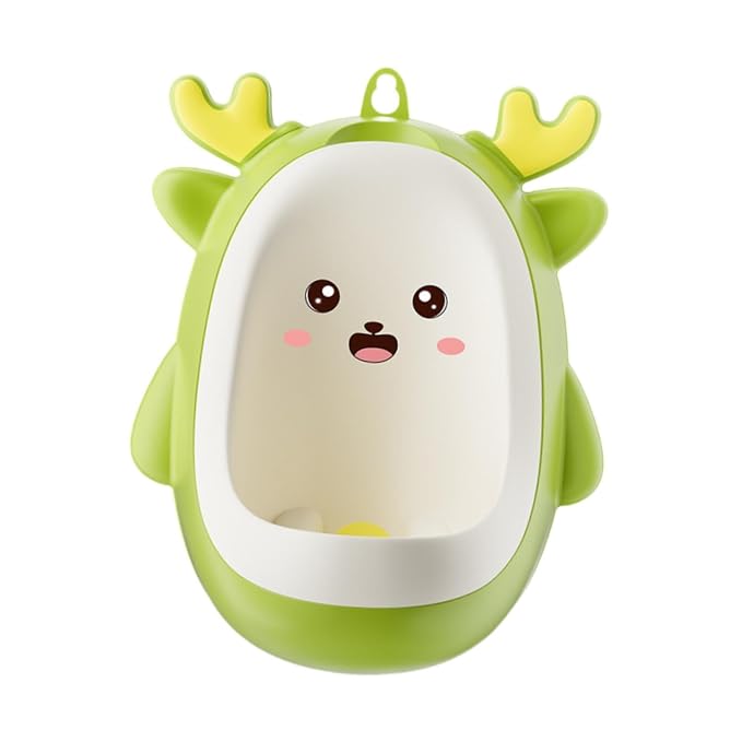 Milageto Dinosaur Potty Trainer Urinal Standing Potty, Cartoon Portable Urinals Toilet Training Hanging Pee Trainer for Child Toddlers, Green