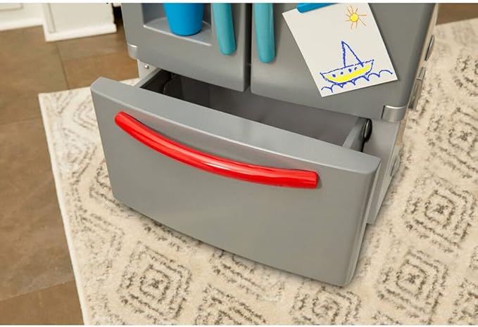 Little Tikes First Fridge Refrigerator with Ice Dispenser Pretend Play Appliance for Kids, Play Kitchen Set with Playset Accessories Unique Toy Multi-Color, 15.8” Wide x 11.5” deep x 23” Tall