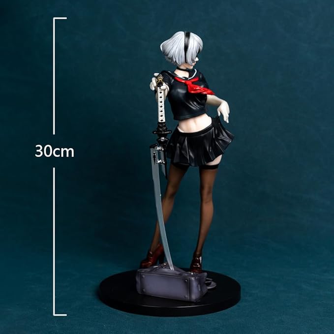 2B Figure Statue Model - 1/6 Scale 2B Action Figure 2Byorha Anime Figurine, 30cm No.2 Type B Figures, PVC Handmade Collectible Desktop Decoration