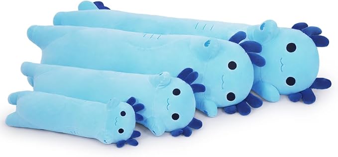 Axolotl Plush, 27.6” Long Axolotl Body Pillow for Kids, Cute Axolotl Stuffed Animals for Girls, Soft Plushies Toy Gifts for Birthday Blue