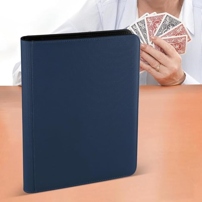 Trading Card Binder 12 Pocket, GERMUN PU Cover Card Binder for 720 Cards, Premium Trading Card Holder Folders, Double Sided Pocket Card Album for MTG, TCG (Blue)