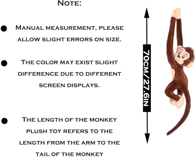 CHELEI2019 27.6" Monkey Plush Stuffed Animal,Hanging Stuffed Animal Monkey with Long Hands