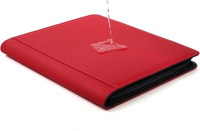 GERMUN Toploader Binder, Holds 324 Toploaders, 9 Pocket Top Loader Binders with Sleeves for 3 x 4'' Toploaders, Double-Sided Pocket Top Loader Storage Binder, Trading Card Binder - Diamon Red