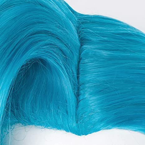 Anime Wigs Blue Long Braid Wig for Jinx Cosplay Halloween Party Costume Wig