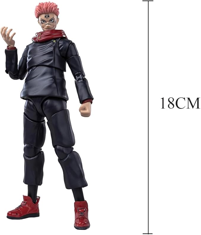Itadori Yuji Action Figure, 18cm Anime JJK Figure Model Statue Movable Figure, Changeable Face Handmade Collectible Desktop Decoration Gifts for Fans