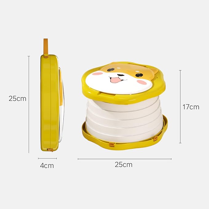 Portable Foldable Travel Potty Seat for Toddler, Training Toilet Seat Emergency Toilet for Car, Children Toilet with Splash Guard for Toddler Travel, Camping, Indoor and Outdoor Use Yellow