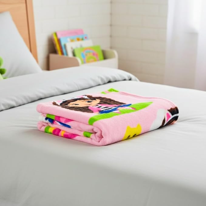 Gabby's Dollhouse Kids Bedding Super Soft Cozy Silk Touch Throw, 40 in x 50 in, (Officially Licensed Product) By Franco
