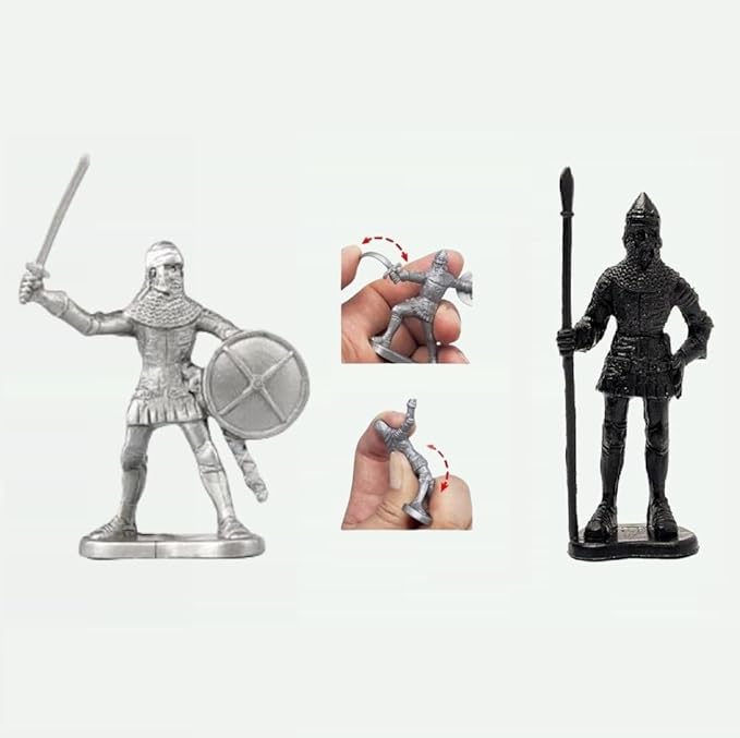 Medieval Castle Knights Toy Soldier - Army Figures Miniature Playset with Arrow Tower, Soldiers, Ram, Fence (Arrow Tower Set)