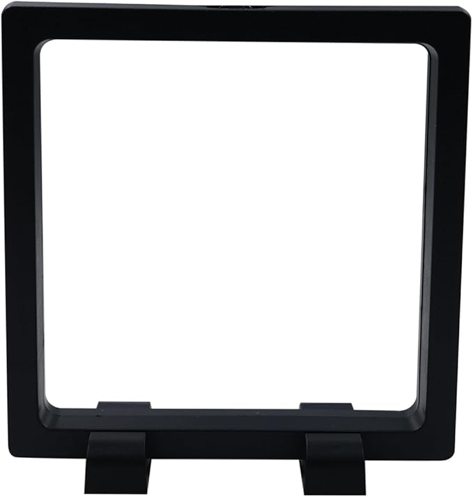 10Pcs Coin Holder Challenge Coin Display Stand, Black 3D Floating Display Case for AA Coin Medallions Jewelry Rock Gem Arrowhead Collecting and Display (4.3×4.3×0.8 inches)