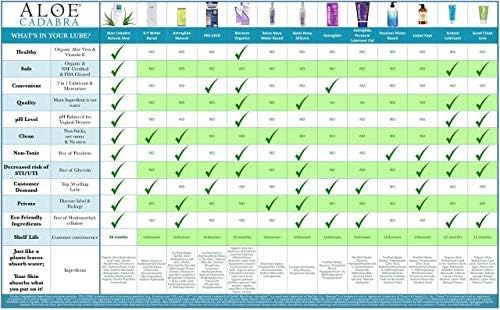 Aloe Cadabra Flavored Personal Lubricant & Vaginal Moisturizer, NSF Certified Organic Edible Aloe Lube for Men, Women, & Couples, Non-Staining, pH Balanced, Toy Compatible (Cherry Lemonade, 2.5oz)