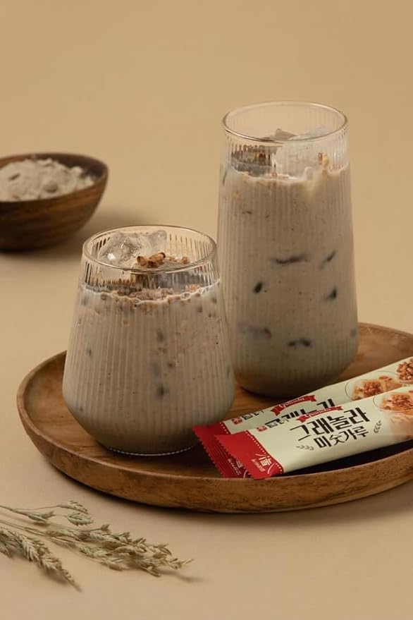 Damtuh Misugaru Powder Drink Mix – Korean Multigrain Granola Blend with Oats, Quinoa & Black Sesame, Roasted Grain Latte-Style Drink, 20g x 30 Stick Packs