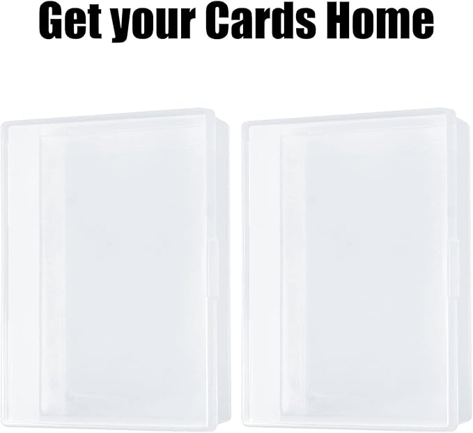 Playing Card Case Box, 3.6''x2.6''x0.8'' Deck Plastic Boxes Gaming Card Holder Organizer Empty Snaps Closed Clear Plastic Sort Storage Box, Pack of 2