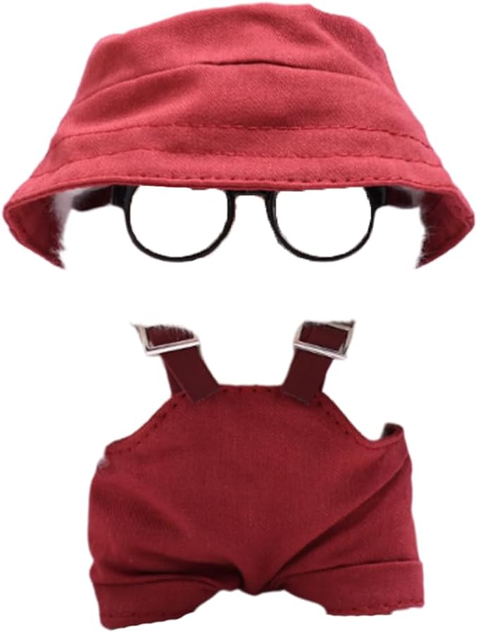 3 Set 17 cm Doll Clothes - 6.7 Inches Cute Dolls Dress - Premium Fashion Accessories, Doll Clothes+Overalls+Glasses Style Bundle,Gifts for Lovers (Style-B)
