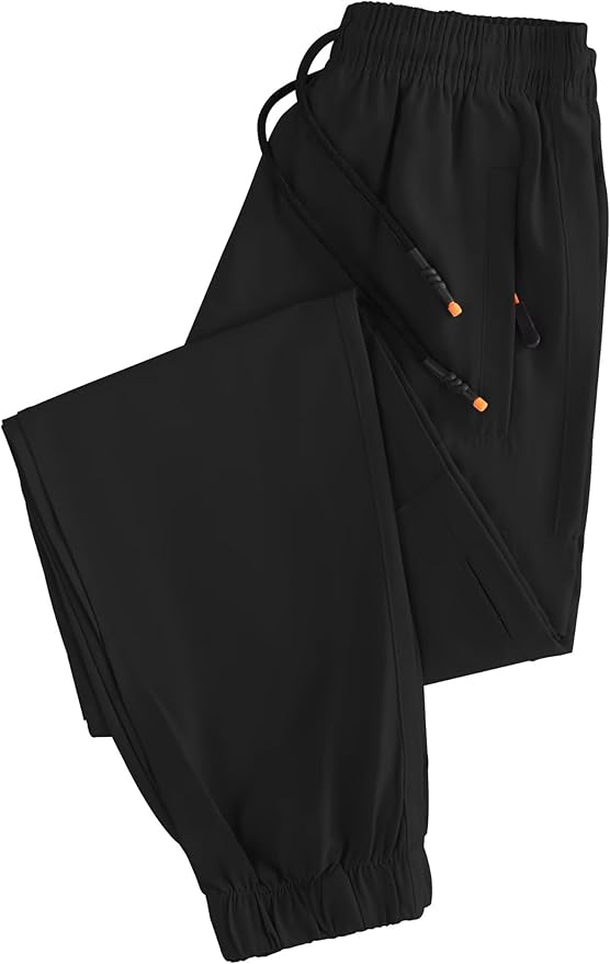 Boys Cargo Joggers Youth Quick Dry Athletic Pants Lightweight Hiking Jogger Pants with Zipper Pockets
