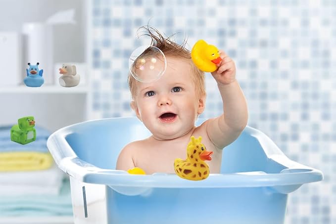Assorted Rubber Ducks Toy Duckies for Kids and Toddlers, Bath Birthday Baby Showers Classroom, Summer Beach and Pool Activity, 2" Inches (100-Pack)