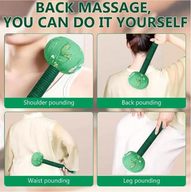 Lymphatic Drainage Massager,Mugwort Massage Hammer Herbal Wormwood Massage Tool Meridian Tapping Stick,Manual Full Body Back Shoulder Neck Relief, Muscle Stress Reduction Wormwood (Daisy, 31CM)