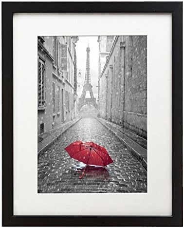 Americanflat 11x13 Picture Frame with Shatter-Resistant Glass - Use as 8x10 Frame with Mat or Display 11x13 Photo Without Mat - Signature Collection - Picture Frames for Wall Display - Black | Shatter-resistant glass, hangs vertical or horizontal, sawt...