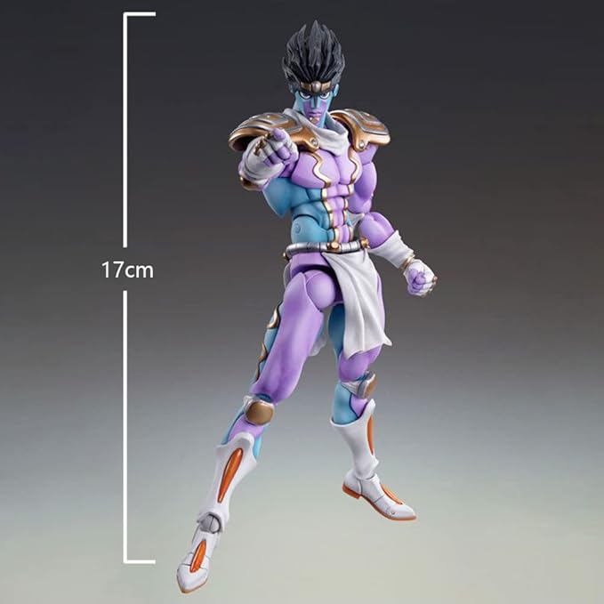 JJBA Action Figure Star Platinum Figure Movable Joints Statue 6.69" Purple Star Platinum Anime Figurine Collectibles Desktop Decoration Gift for Fans