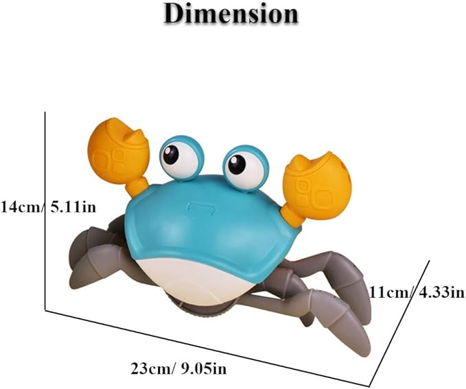 Amphibious Bath Toy for Kids, Funny Windup Crabs Swimming Floating Toy Clockwork Beach Toy Push & Pull Crab Sand Toy with Leash (Orange)