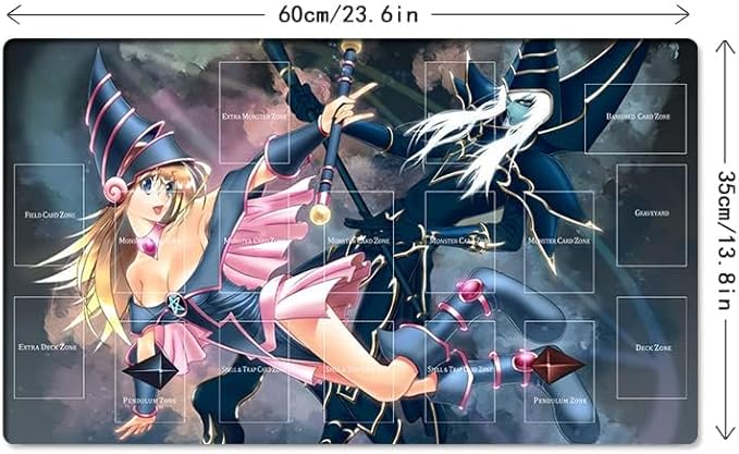 New Mlikemat Playmat Dark Magician Girl TCG CCG OCG Trading Card Game Mat with Zones + Free Bag (ZD014-27-A)
