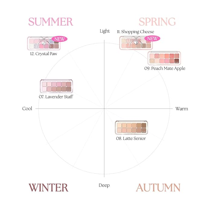 CLIO Pro Eye Palette Air, 12-Color Eye Shadow Palette, Matte Shimmer Mix, Air-Fit Blendable Pigmented Buildable Color, Low Fallout, Cool Mauve Neutral Tone, Daily Korean Makeup (07 LAVENDER STAFF)