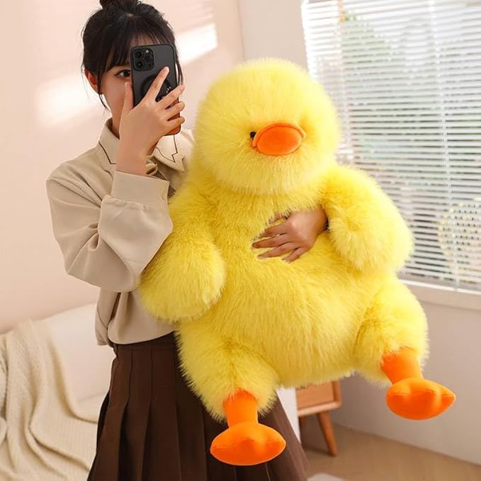 ARELUX Giant 22in Big Duck Plush Large Stuffed Animal Hugging Pillow: Soft Jumbo Sleeping Body Warm Fluffy Pillow Adorable Chubby Plushie Toy Gifts for Boys Girls
