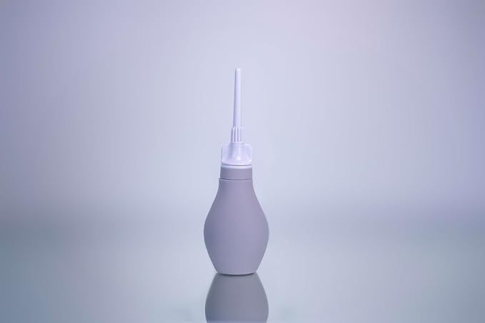 Du Silicone Anal Enema Kit for Colon Cleansing Anal Douche for Women & Men Soft Enema Bulb with Replaceable Flexible Tips - 6oz