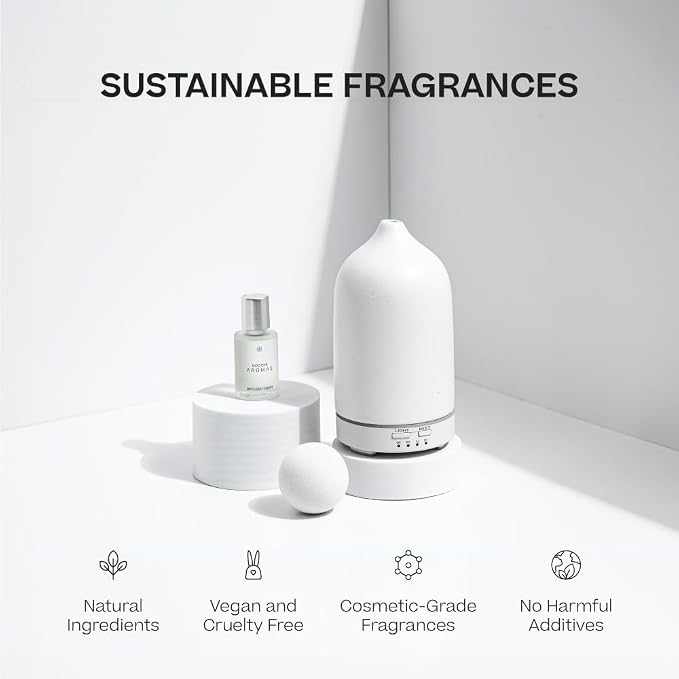 Doctor Aromas Ultrasonic Aromatherapy Essential Oil Lava Stone Diffuser & 1 Scent (1 OZ) 30Ml - Super Quiet, Waterless Auto-Off Function for Fresh Air in Home Office Room (Peace)
