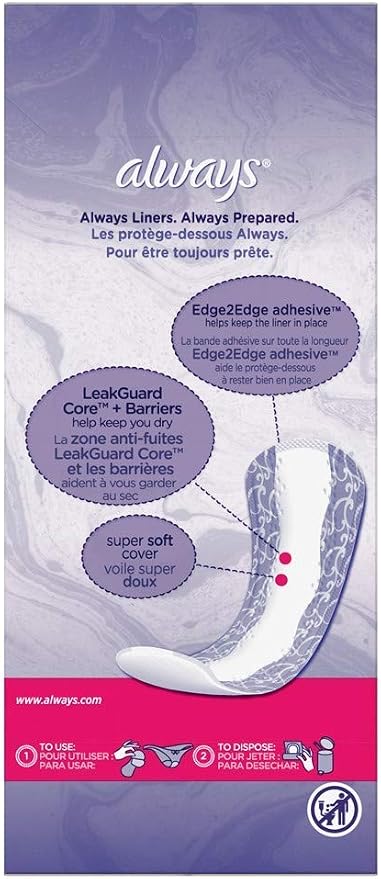 Always discreet Liners for Bladder Leaks Extra Protection 30 ea (Pack of 4)